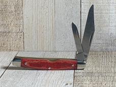 Schrade 33OT Middleman Jack Knife with Red Linen Micarta Handles