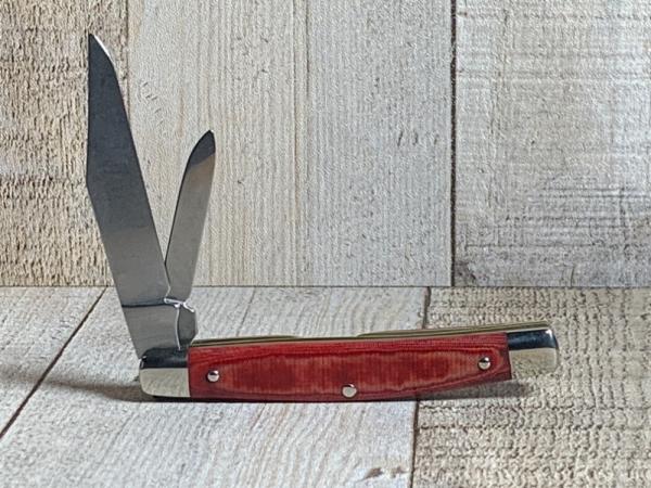 Schrade 33OT Middleman Jack Knife with Red Linen Micarta Handles
