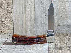 Schrade 3OT Bearhead Lockback Knife with Amber Wormgroove Bone Handles
