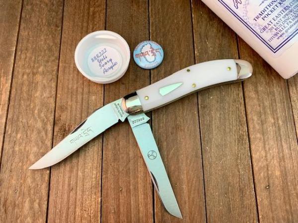 Great Eastern Cutlery Tidioute #88 Bayou Trapper Yeti White Acrylic 2022 Great Eastern Cutlery Tidioute #88 Bayou Trapper Yeti White Acrylic 2022
