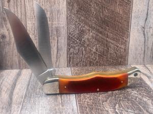Schrade 25OT with Amber Sawcut Bone Handles