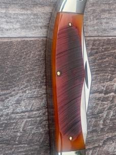 Schrade 25OT with Amber Sawcut Bone Handles