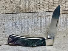Schrade 5OT Bruin Lockback Knife with Dyed, Stabilized, Buckeye Burl Wood Handles