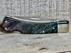 Schrade 5OT Bruin Lockback Knife with Dyed, Stabilized, Buckeye Burl Wood Handles