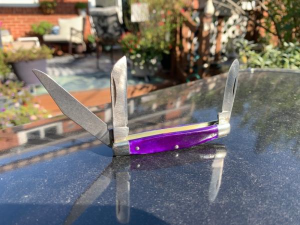 Schrade 34OT Middleman Jack with Smooth Purple Bone Handles