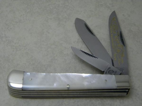 Fightn Rooster Germany Pearl 3 Blade Trapper Knife 1996 Fort City Knife Collectors Club 1 of 67