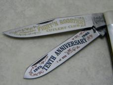 Fightn Rooster Germany Pearl Trapper Knife 1985 Tenth Anniversary Fight'n Rooster Collectors Club