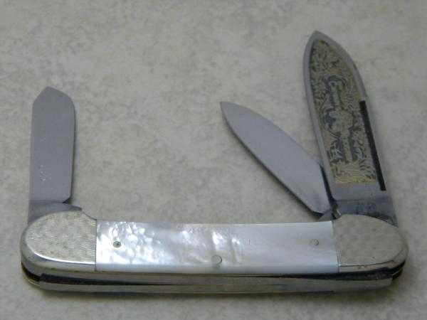Fightn Rooster Germany Pearl "The Captain's Rooster" 3 Blade Canoe Knife 