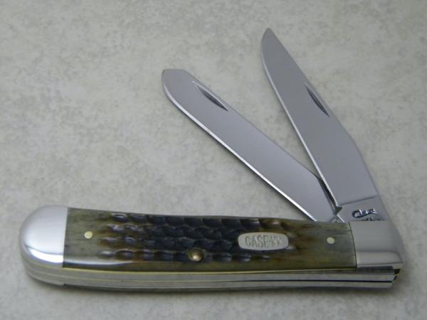 Case XX USA 3 Dot 1997 Green Bone 6254 Trapper Knife