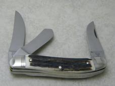 Hen and Rooster Bertram Cutlery Solingen Germany 1997 Stag 213-DS Sowbelly Tobacco Stockman Knife