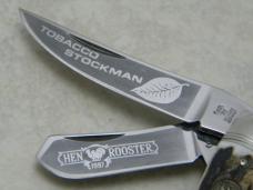 Hen and Rooster Bertram Cutlery Solingen Germany 1997 Stag 213-DS Sowbelly Tobacco Stockman Knife