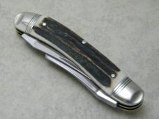 Hen and Rooster Bertram Cutlery Solingen Germany 1997 Stag 213-DS Sowbelly Tobacco Stockman Knife