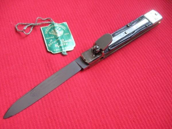 Vintage German WEIDMANNSHEIL Worm Grove Bone Leverlock Switchblade Knife