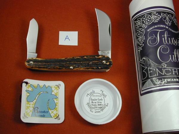 Titusville Cutlery Burnt Stag Shadow Pattern Rooster Comb Farmer Knife Rare 1 of 15 COA 2024 USA Titusville Cutlery Burnt Stag Shadow Pattern Rooster Comb Farmer Knife Rare 1 of 15 COA 2024 USA