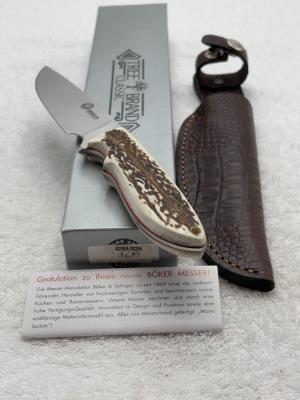 Boker Stag Handle Hunting / Camp Fixed Blade Made In Argentina NIB