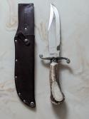 Linder Classic Stag Crown Bowie Knife Mint Solingen German Bone With OG Sheath!