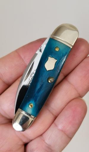 190120 GEC Blue Teal Natural Bone Knife , Northfield UN-X-LD