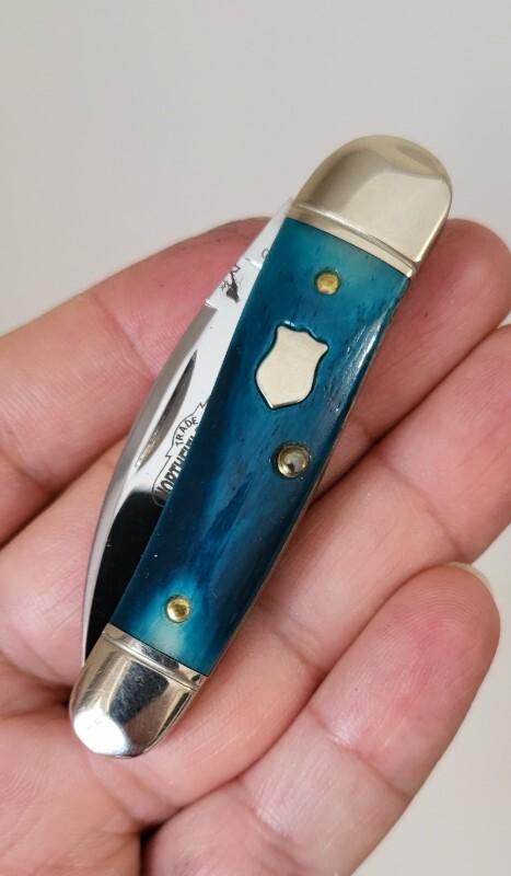 190120 GEC Blue Teal Natural Bone Knife , Northfield UN-X-LD