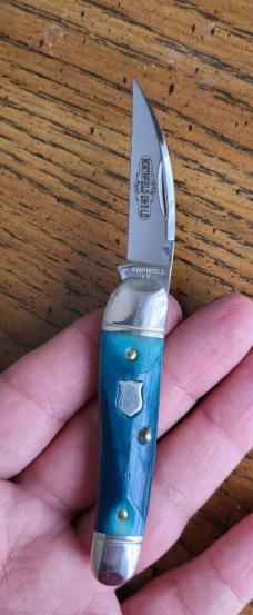 190120 GEC Blue Teal Natural Bone Knife , Northfield UN-X-LD
