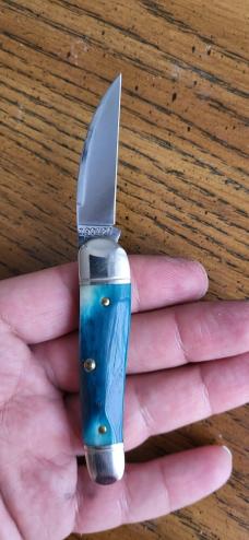 190120 GEC Blue Teal Natural Bone Knife , Northfield UN-X-LD