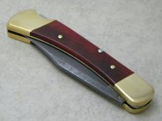 Buck USA Designer's Choice Model 110 Wood & Damascus Folding Hunter Lockback Knife c.2002