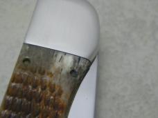 Case XX SS USA 3 Dot 1987 Rogers Bone ROG6265 SAB SS Folding Hunter Knife & Pouch