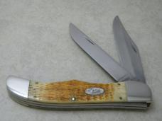 Case XX SS USA 3 Dot 1987 Rogers Bone ROG6265 SAB SS Folding Hunter Knife & Pouch