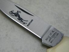 Parker Cut. Co. Surgical Steel Japan Gold Stripe Mustang Lockback Knife