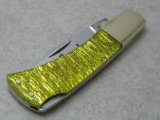 Parker Cut. Co. Surgical Steel Japan Gold Stripe Mustang Lockback Knife