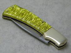 Parker Cut. Co. Surgical Steel Japan Gold Stripe Mustang Lockback Knife