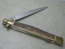Kissing Crane KC49 Rostfrei Solingen Germany Stag Jumbo Stiletto Knife