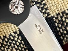 JOHAN ELLIS CUSTOM ORYX IVORY & BLACK PAPER MICARTA RWL 34 STEEL SLIP-JOINT KNIFE