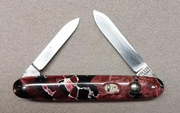 Presto Double Blade with Burgandy, Black and Silver Pearl Scales Presto Double Blade with Burgandy, Black and Silver Pearl Scales