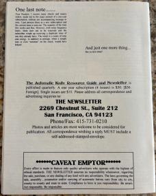 3 Early Issues Automatic Knife Resource Guide And Newsletter, 1994 Vol3 No3, 1995 Vol4 No’s 2,3