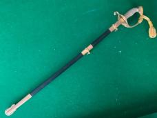 PRE-WORLD WAR TWO US NAVY OFFICER’S SWORD OF LT. ARTHUR DZENDOLET USS ENTERPRISE AIRGROUP, 
