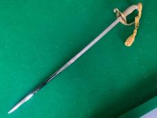 PRE-WORLD WAR TWO US NAVY OFFICER’S SWORD OF LT. ARTHUR DZENDOLET USS ENTERPRISE AIRGROUP, 