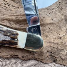 German Bull Jumbo Stag  handled 3 blade Whittler never sharpened or used (46)