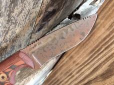 Dawson Knives Deep Notch Fixed Blade Knife Red/Black G10 Arizona Copper 3V Blade - NEW