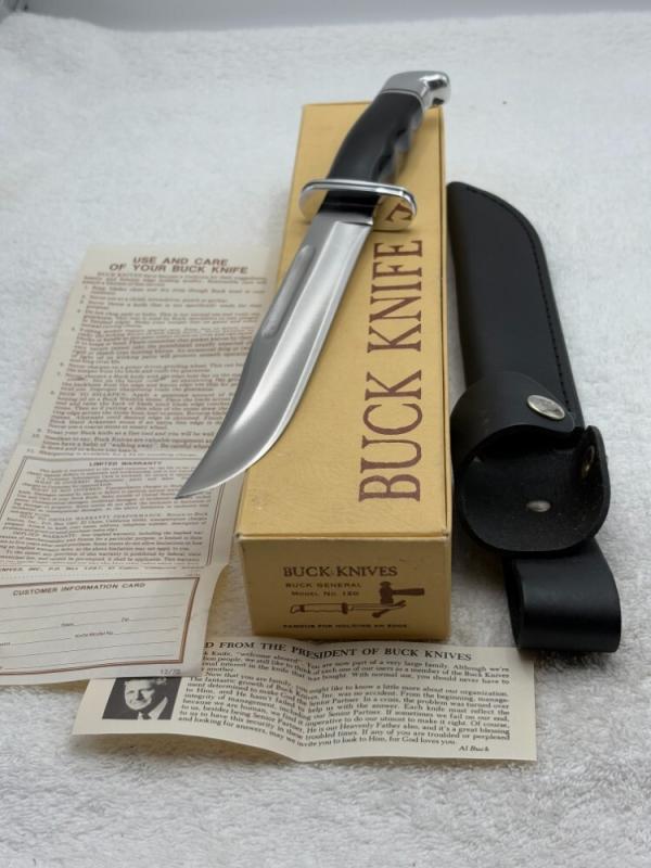 Buck General Model 120 Vintage Pre-1986 Fixed Blade Knife New In Box Made In USA