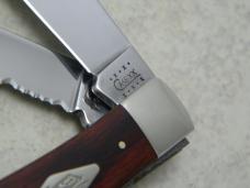 Case XX USA 2000 Walnut 7254 SS Serrated Trapper Knife 