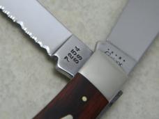 Case XX USA 2000 Walnut 7254 SS Serrated Trapper Knife 