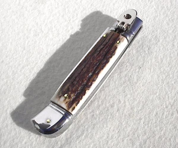 NOS AKC 8" ITALIAN SWITCHBLADE GENUINE STAG LEVER LOCK MANIAGO ITALY NOS AKC 8" ITALIAN SWITCHBLADE GENUINE STAG LEVER LOCK MANIAGO ITALY