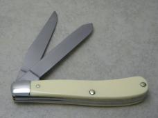 Frontier by Imperial USA Slick White 4322 Slimline Trapper Farmers Jack Knife