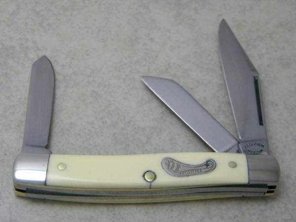 Frontier by Imperial USA Slick White 4132 Small Stockman Knife