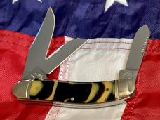 1993 Bulldog Brand Stockman Knife w/ Great Coon Stripe Handles -NOS and nice!
