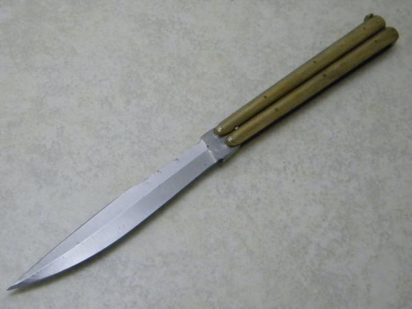 Vintage WW2 Era Made in Philippines Brass Balisong Butterfly Knife