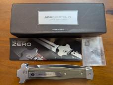 NIB AGA CAMPOLIN 9INCH-23CM ZERO OD VERDE GREEN G-10 SCALES W/BOHLER SATIN DAGGER BLADE 