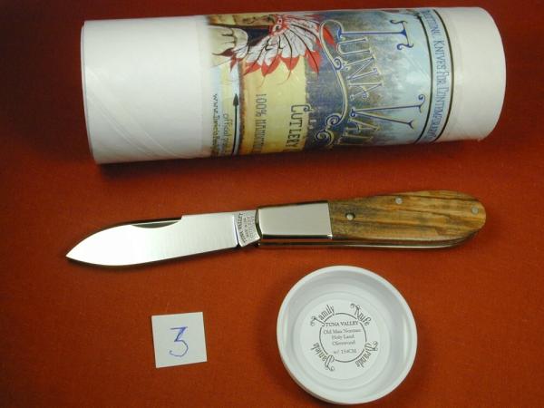 Tuna Valley Cutlery Bethlehem Holy Land Olivewood Barlow Knife Super Rare 1 of 60 COA USA Made