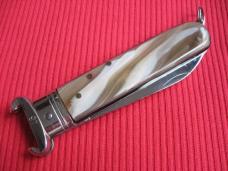 VINTAGE ROSA V. MANIAGO INOX STAMPED ITALIAN MANUAL SHELL PULLER KNIFE