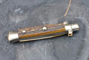 Button Open/Close 4" Closed Switch Italian Nickel Hardware Brass Pins & Liners INOX Patent On Tang